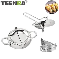 teenra 2pcsset stainless steel dumpling maker wrapper mould press dough presser cutter jiaozi pie maker pastry tools kitchen