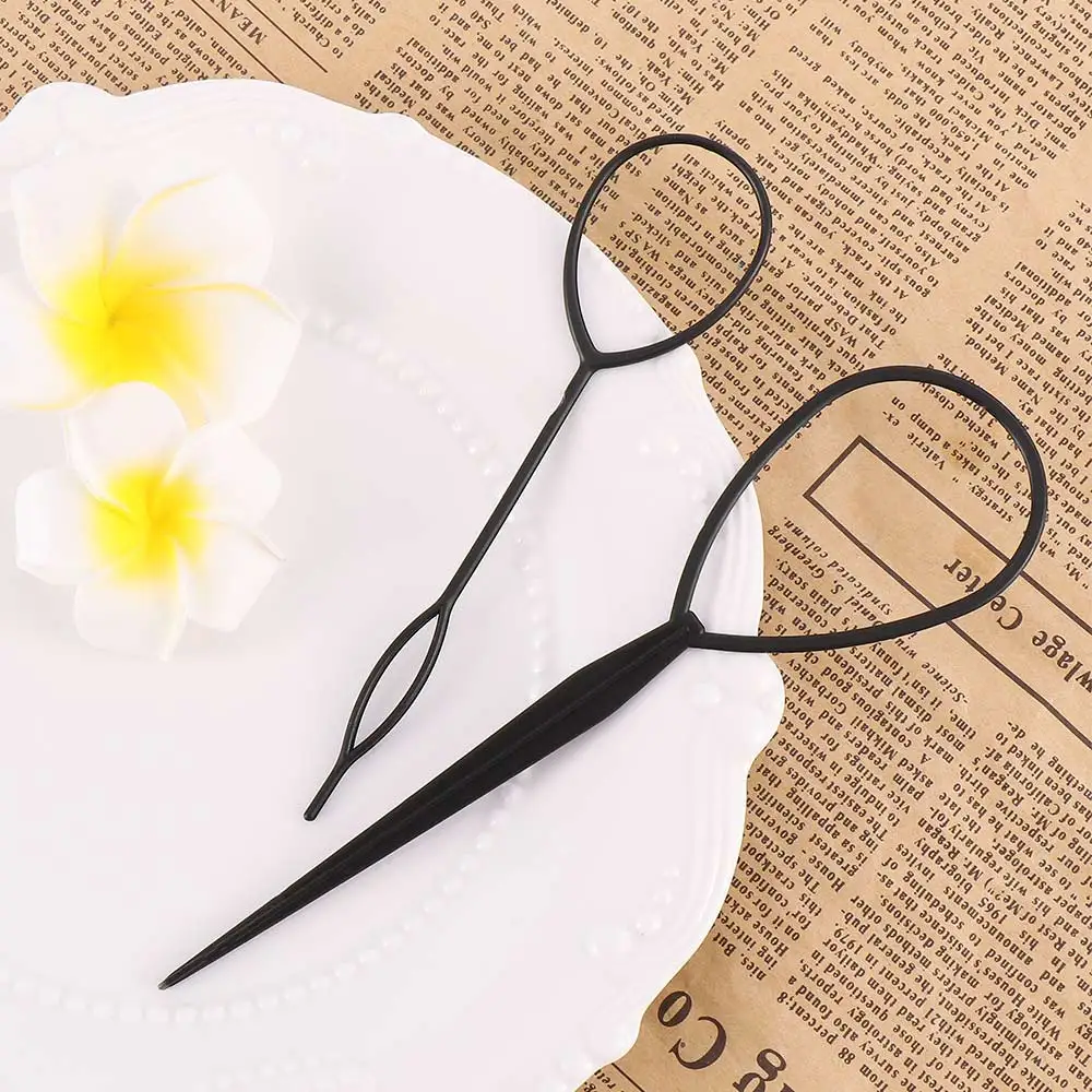 Пластиковые петли для создания конского хвоста инструменты укладки черный зажим