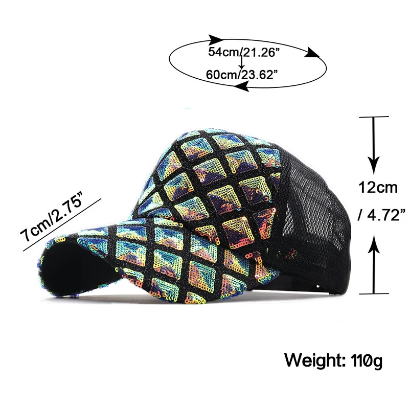 Новая летняя Брендовая женская бейсболка с блестками шляпа из хлопка