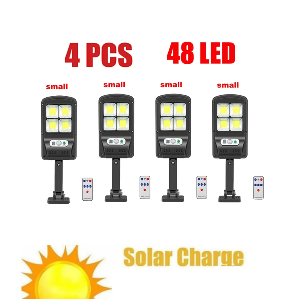 

4pcs tabular oblong 48 LED Solar Light Outdoor Solar Lamp Powered Sunlight Waterproof PIR Motion Sensor Street Garden Décor sec