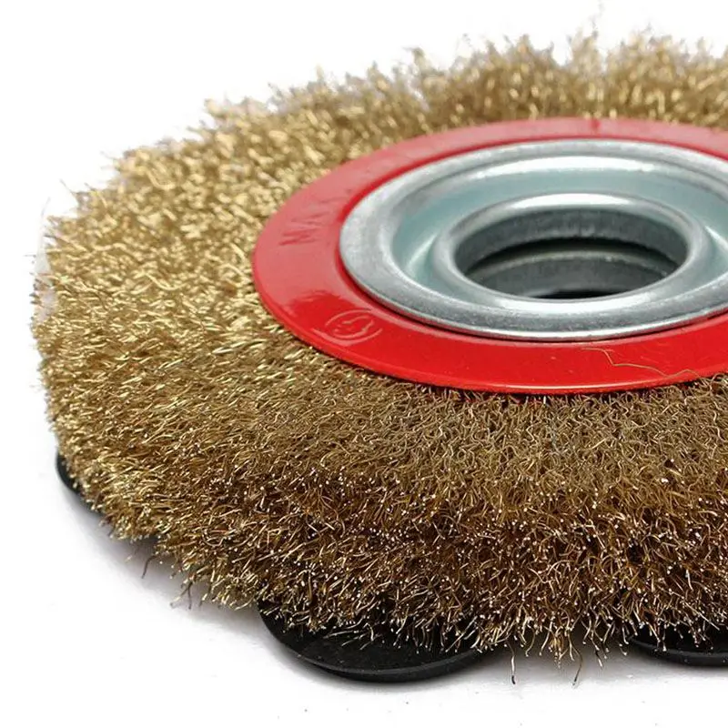 

1Pcs 8 Inch 200mm Steel Flat Wire Wheel Brush with 10pcs Adaptor Rings For Bench Grinder Polish