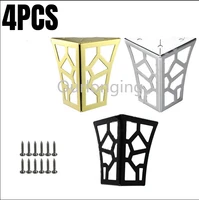 4pcs metal furniture legs heavy duty modern cabinet foot hollow for sofa table cabinet tv stands with screws blackgoldsilver