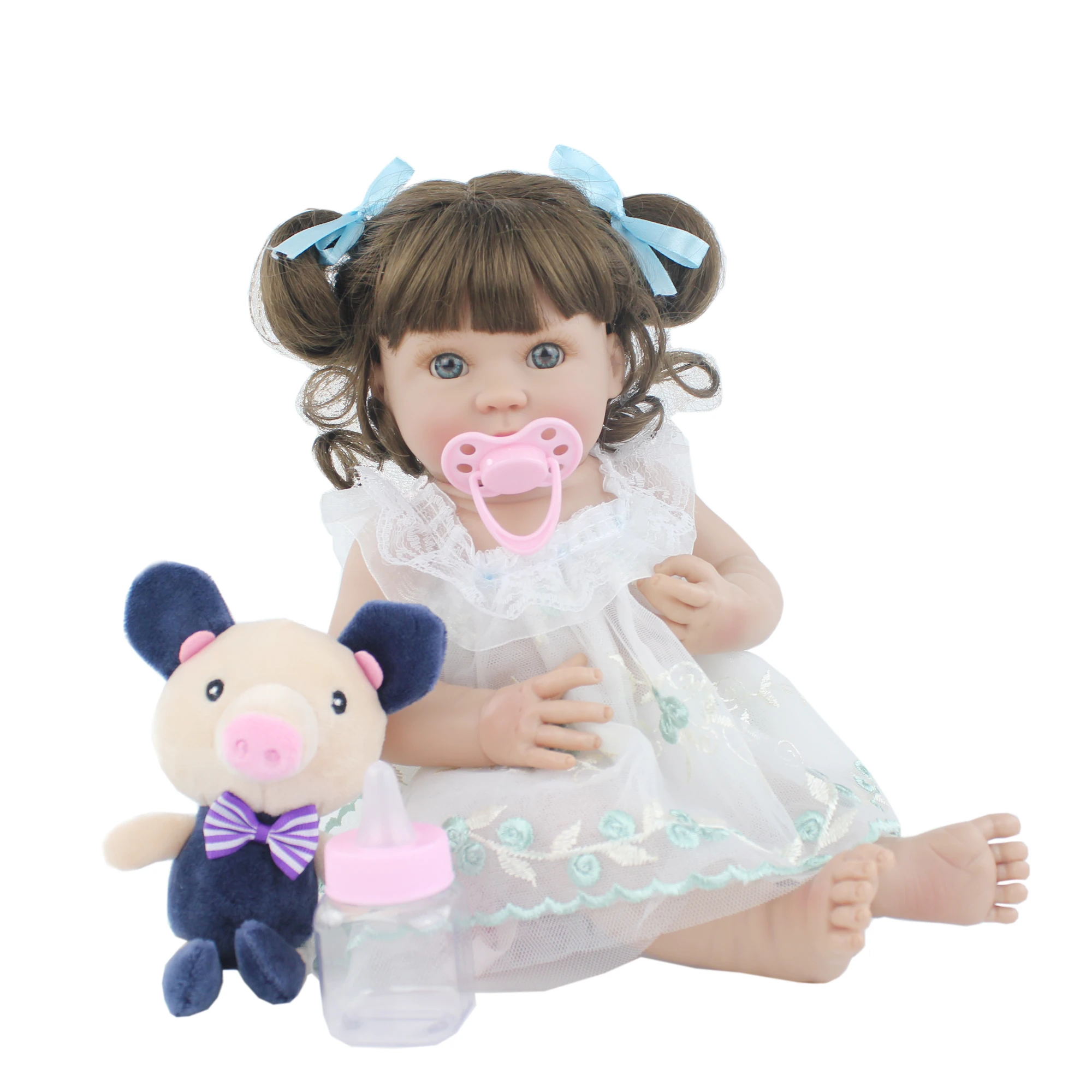Полностью силиконовая кукла Новорожденный 40 см игрушка для девочек Реалистичная