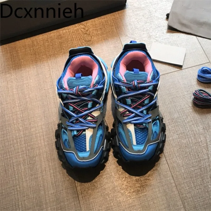 

High Quality Old Daddy Platform sneakers Women Brand Shoes Lace Up White Running Shoes For Woman Patchwork Flat Couple Shoes New