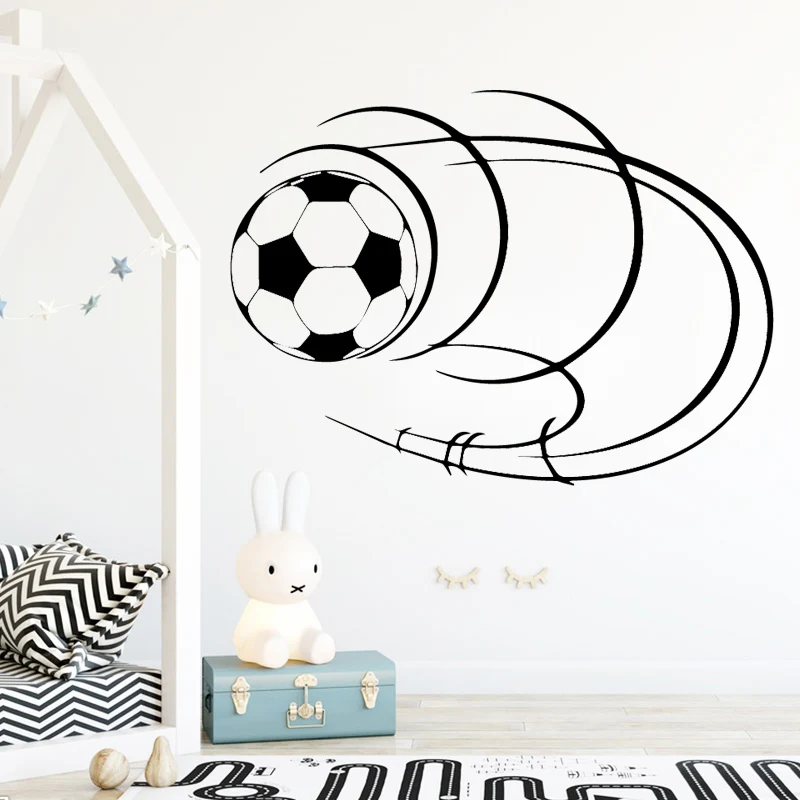 New football Wall Stickers Mural Art Home bedroom Decor For kids room decoration soccer Waterproof Wallpaper dekoration|Наклейки на