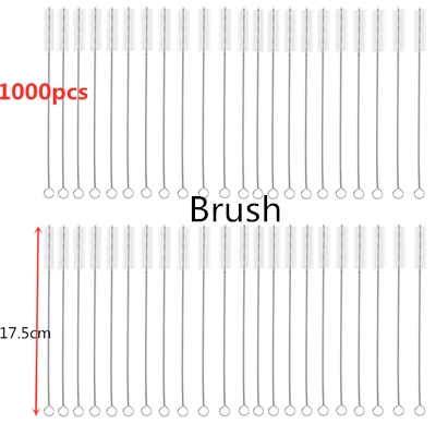1000pcs brushs 100 шт многоразовые стаканы для питья 18 см х 8 мм для смузи, чая, сока- 10 упаковок с 20 щетками для чистки - Цвет: 1000pcs brushs