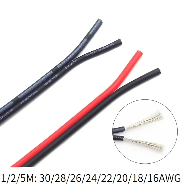 Медный провод кабель 2 шпильки 16 18 20 22 24 26 28 30 AWG Черный красный белый цвета ПВХ