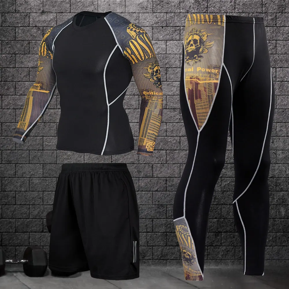 Compression Sport Suits Men Sport Quick Drying Running Clothing Sets Joggers Training Suit Gym Fitness Workout Set