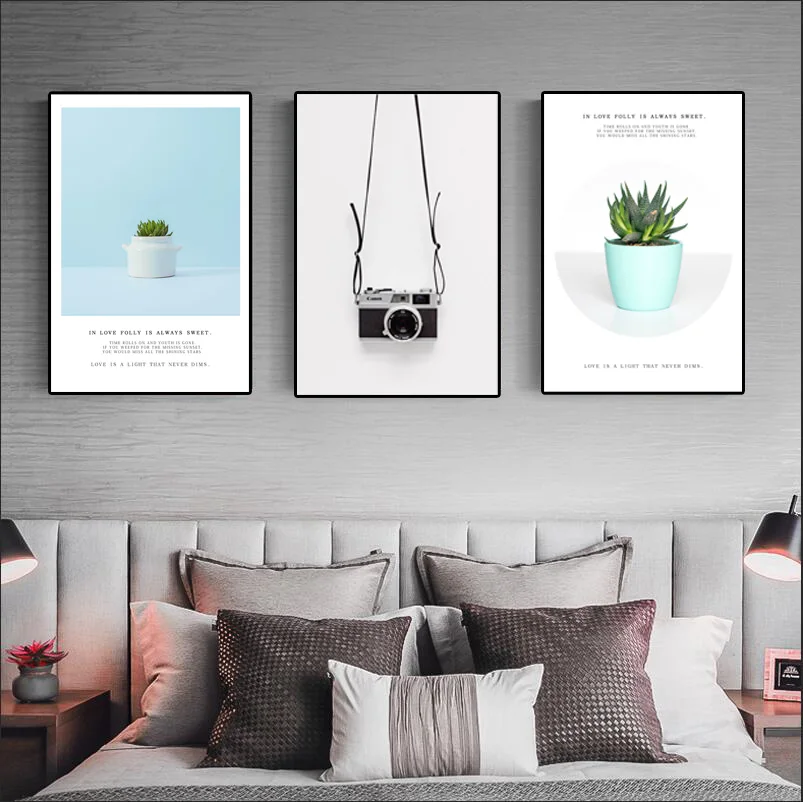 Так мило плакаты и принты скандинавские Искусство Декор камера карандаш кактус