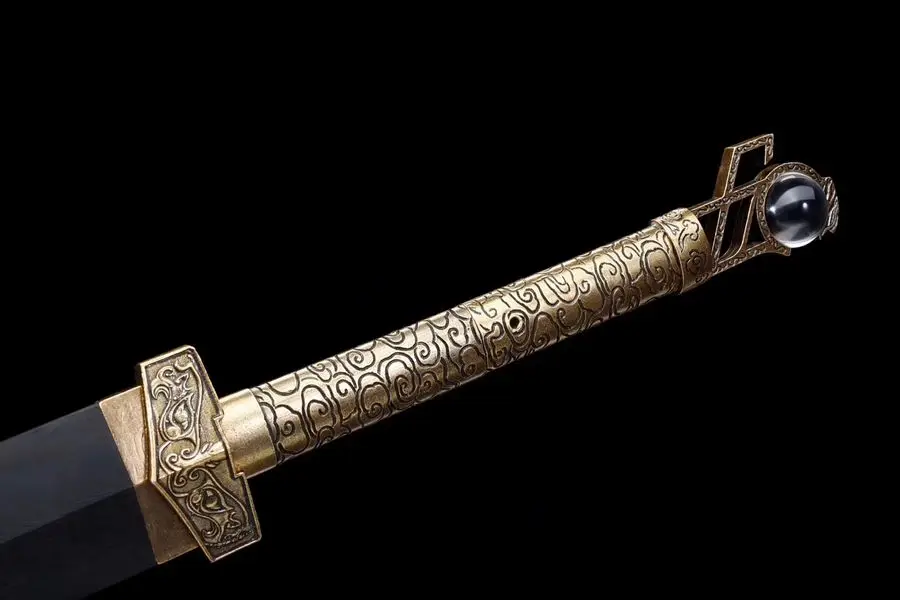 Quality WUSHU Sword Chinese characteristic Groove Manganese Steel straight Blade Cloud Jian