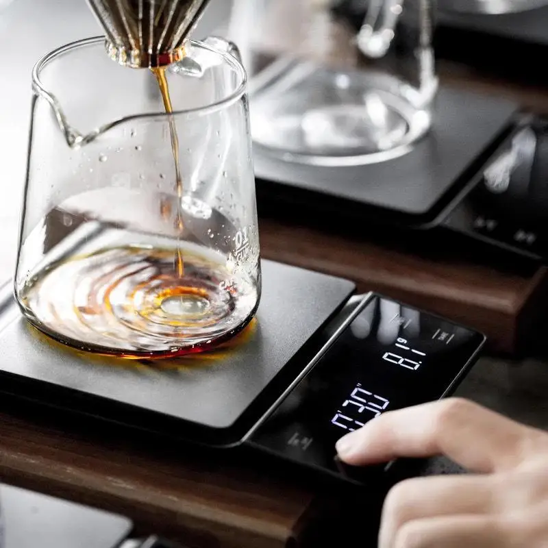 

AMYGOJJ 0.1g Digital Coffee Scale with Timer Electronic Scales Food Balance Measuring Weight Kitchen Coffee Scales
