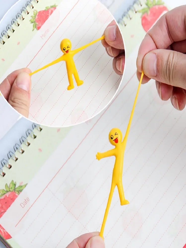 

Expression Doll Can Stretch Yellow Figurine Emjoy Creative Decompression Anti Pressure Toy Folding Soft Rubber Vent Doll Toy