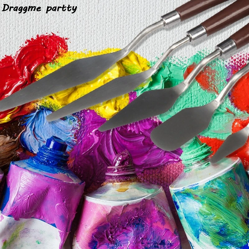 

5Pcs/set Stainless Steel Spatula Kit Palette Gouache Supplies For Oil Painting Knife Fine Painting Tool Set Flexible Blades