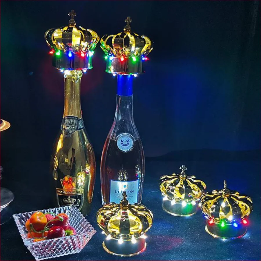

Thrisdar Led Strobe Baton for Champagne Wine Bottle LED Crown Shape Topper Light Up Flashing Bottle Stopper Crown