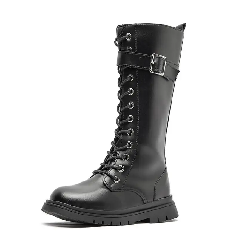 

Girls Boots 2021 Autumn New Children Knee-High Fashion Martin Boots Suede Rubber Soft Platform Snow Boots Shoes For Boys Kids
