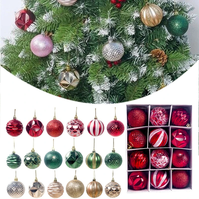 

12PCS Christmas Balls Christmas Tree Decoration Ornaments Children's Gifts Christmas Party Home Decoration