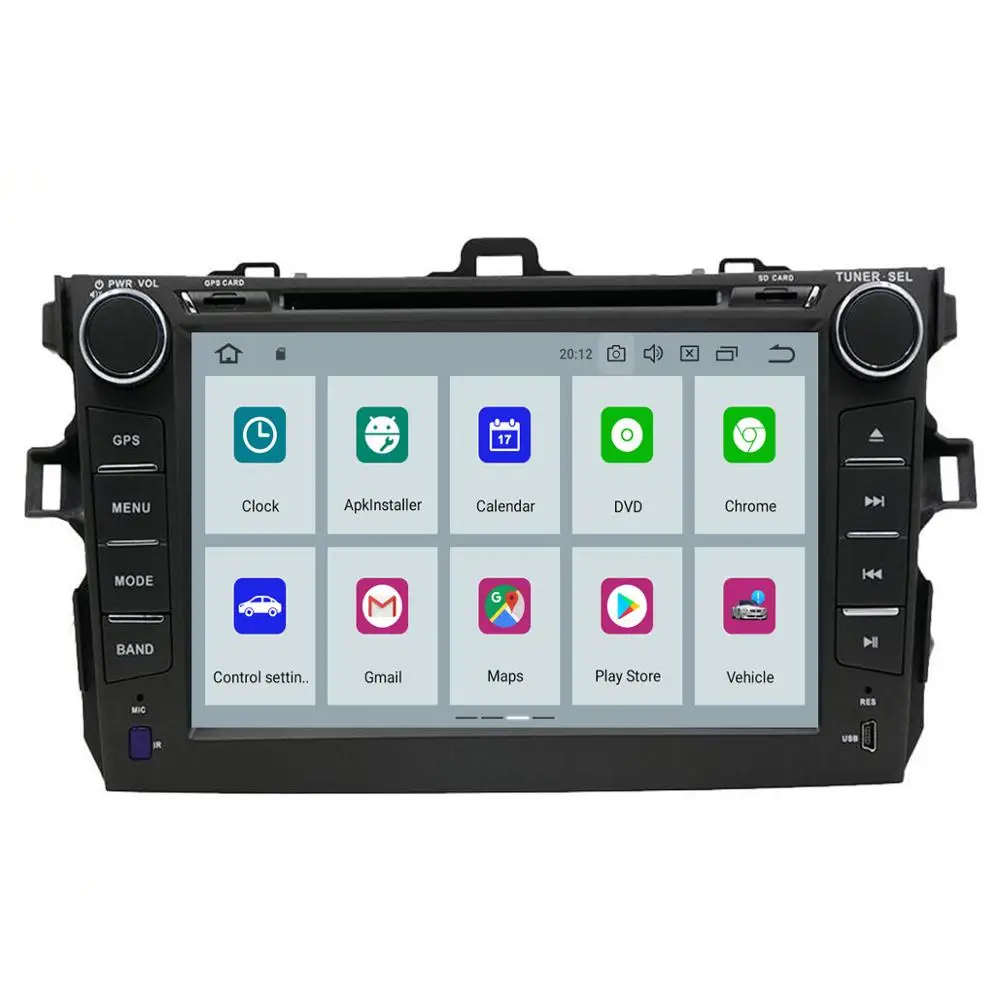 Автомобильный мультимедийный плеер 8 дюймов Android 9 IPS GPS навигация PX5 для Toyota Corolla 2007