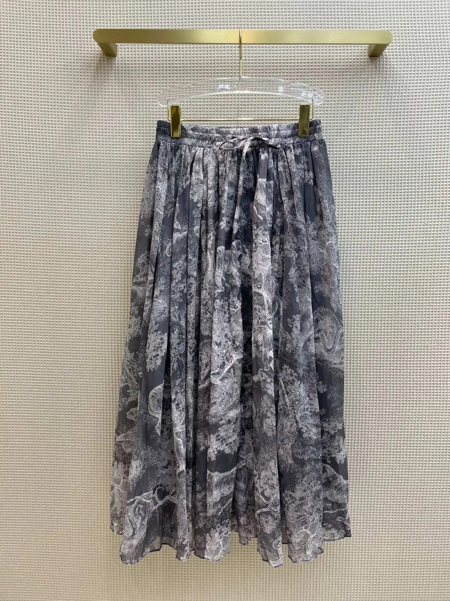 

2021 New Animal Jungle Printing Elegant Overskirt Thin Autumn Cotton CD High Quality Skirt Runway Beach Bohemian Chic Dress