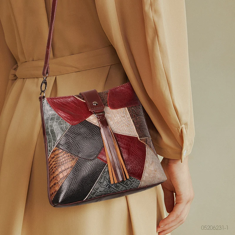 2020 Women's Bags Genuine Leather Shoulder Bag Female Multi-colors Crossbody/Messenger Bags Tassel Designer Handbag For Ladies