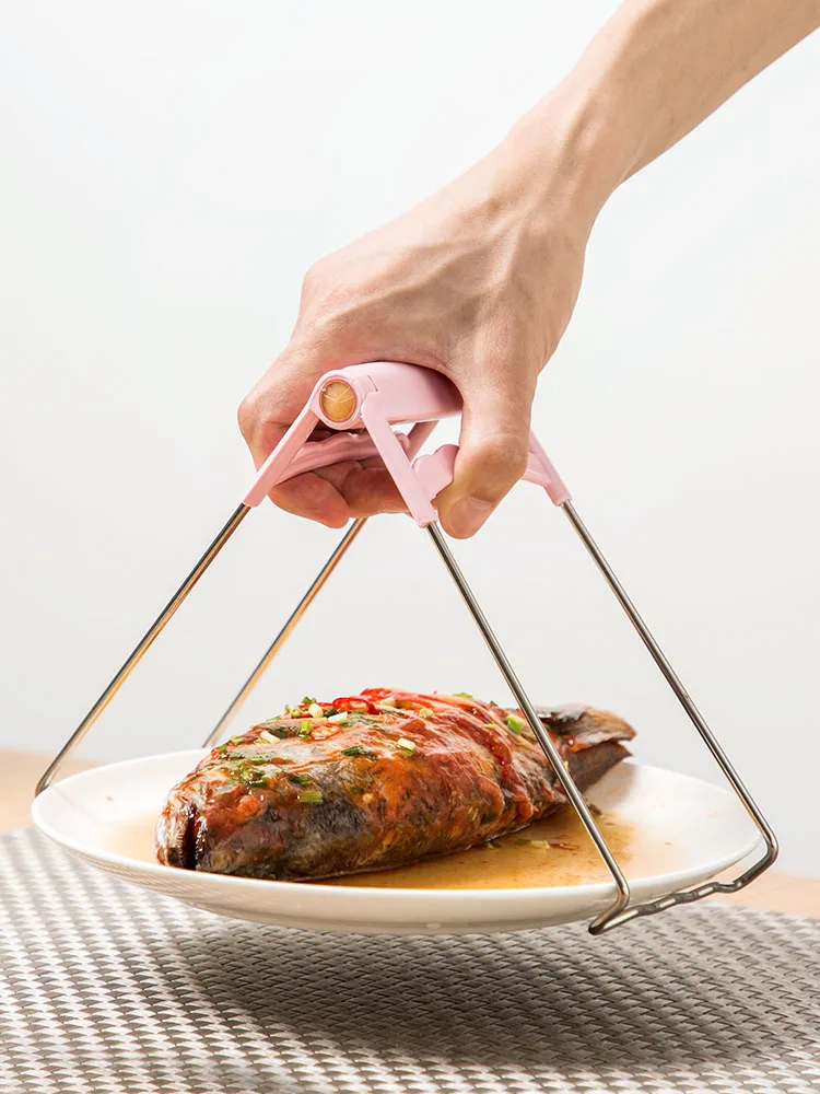 

Stainless steel steaming dish anti scalding clip, casserole antiskid bowl taking device, tray, artifact, household kitchen utens