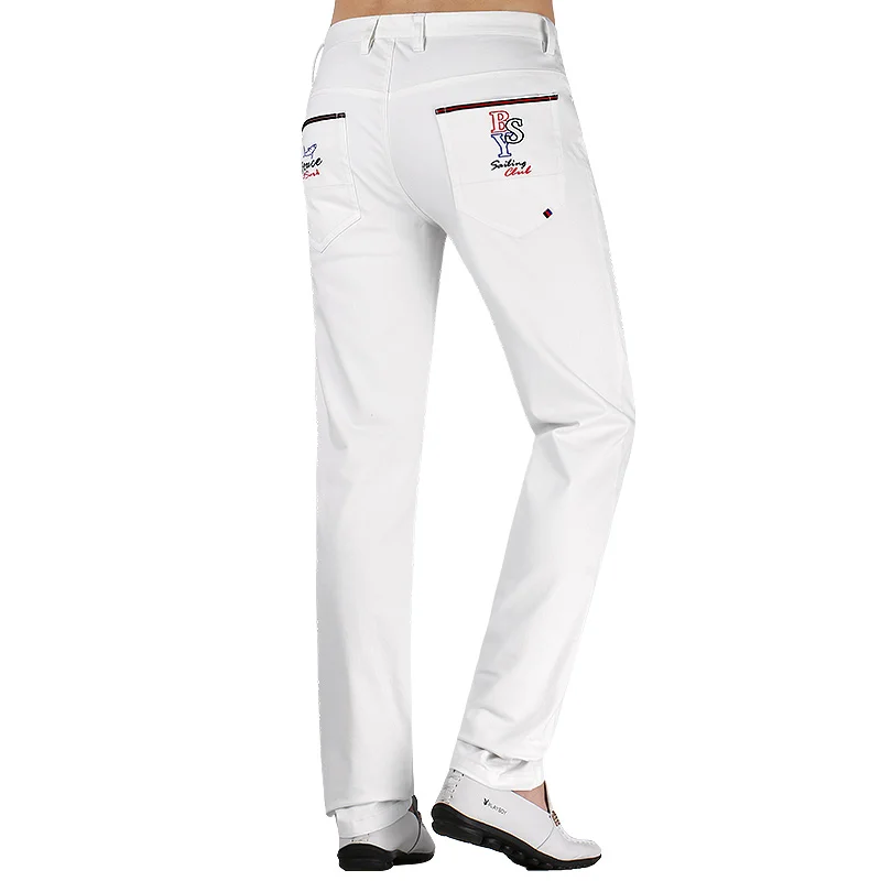 

Men Classic Winter Long Trousers Stretching cotton straight Leg embroidery Thicken men's Casual Pants new