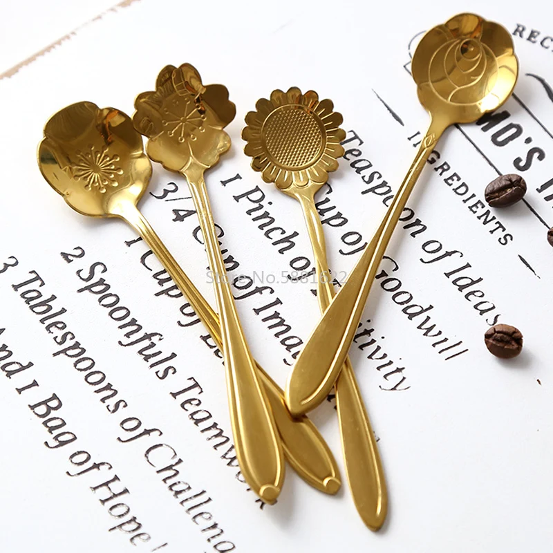 4 шт. чайная ложка из нержавеющей стали|Ложки| |