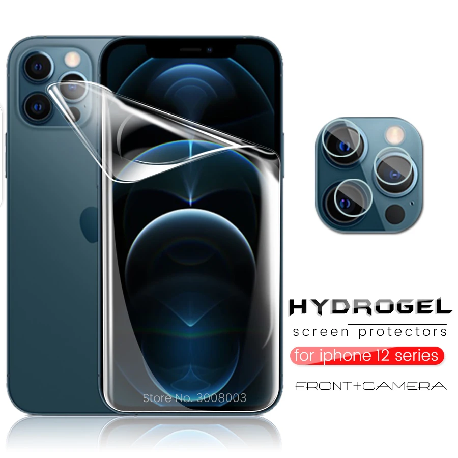 

3-в-1 спереди гидрогель пленка для iphone 12 iphone12 pro max 5g 2020 Защитные пленки для экрана не аифон i12 i12mini i12pro стекло со шлейфом