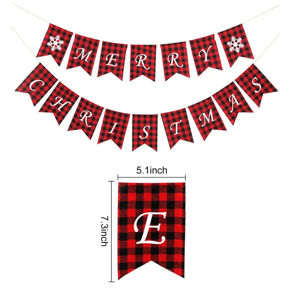 Ткань красный плед Рождество баннер Счастливого Рождества украшения для дома