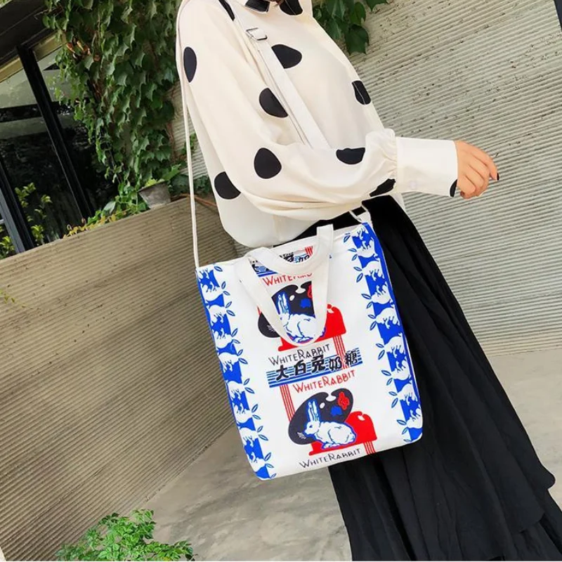 Холщовые сумки-мессенджеры в стиле ретро для женщин многоразовые дамские