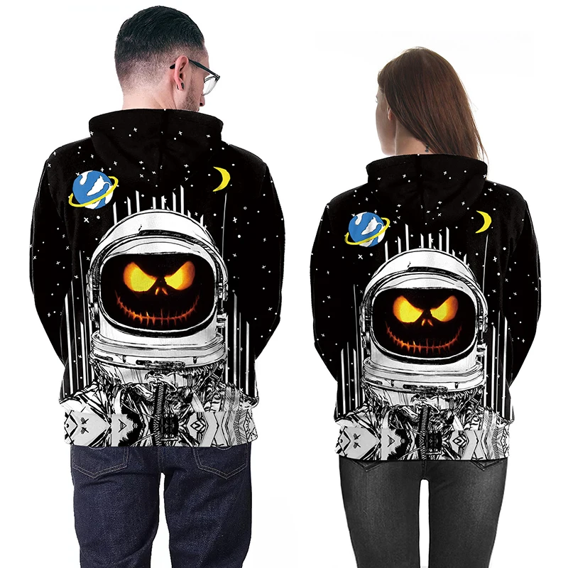 Страшный призрак костюм на Хэллоуин Женская Толстовка смешной череп Облегающее