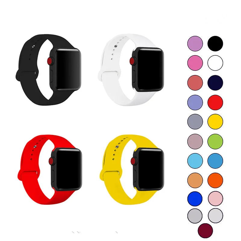 

XIIIVIIX Sport For Apple Watch Series 44mm 40mm Silicone Strap For Apple Watch band 6 5 4 3 44mm 40mm 42mm 38mm Solo Loop Strap