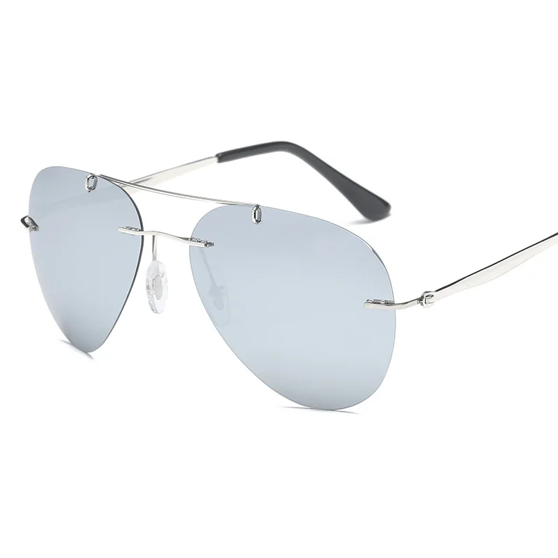 Солнцезащитные очки авиаторы HBK PM0077 без оправы поляризационные ультралегкие