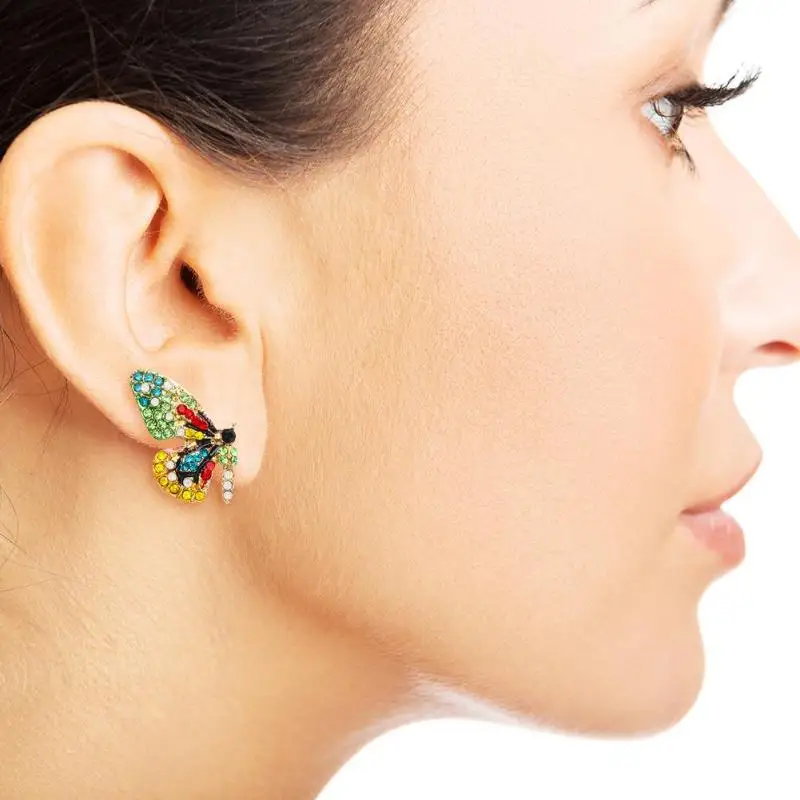 Красочные серьги бабочки Стразы Серьги женские ювелирные изделия