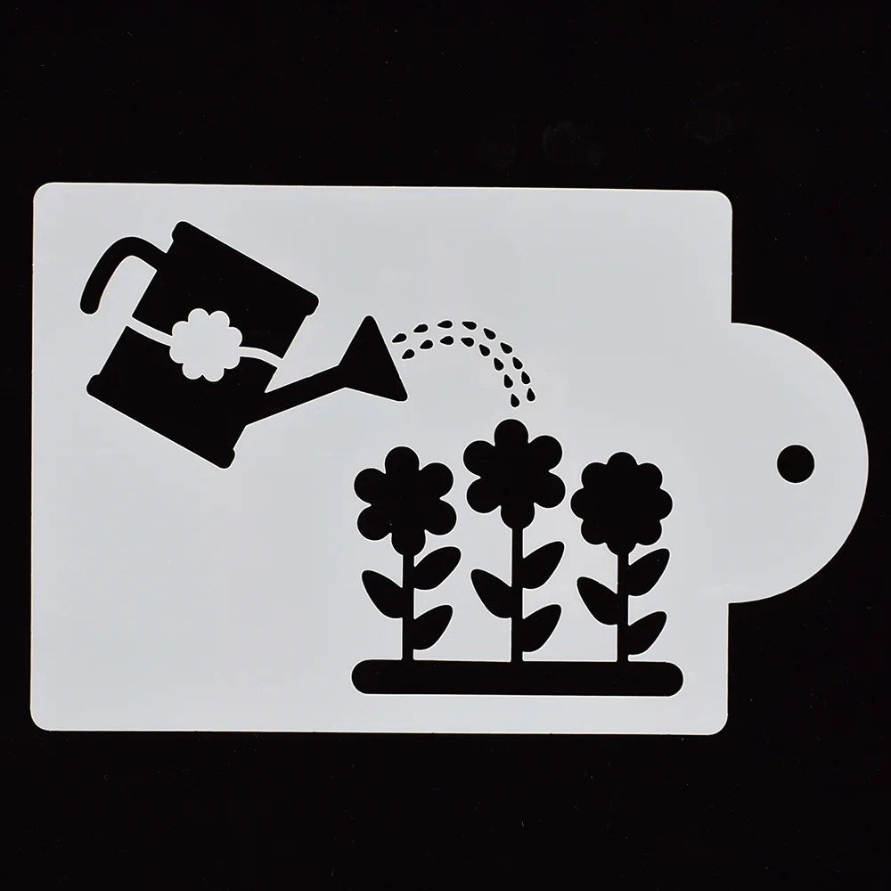 1 шт. простой чайник полив цветы в форме многоразового трафарета аэрограф