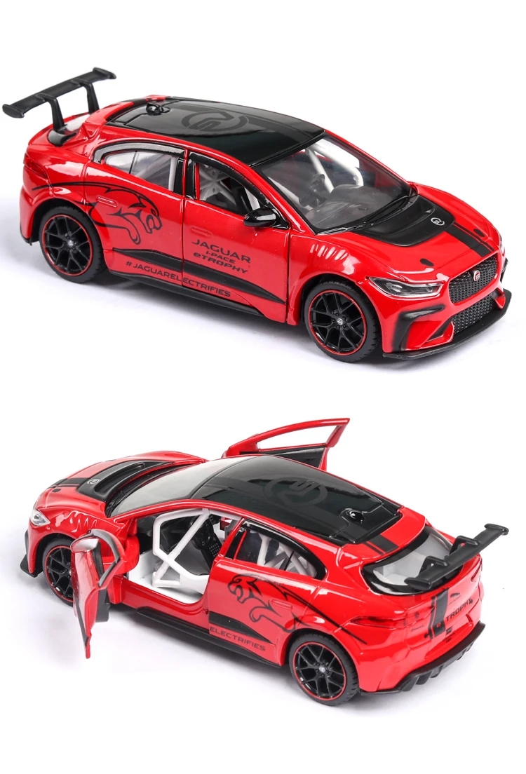 Новинка, 1:36, JAGUAR, I-PACE, литые под давлением, игрушечный автомобиль, оттягивающийся назад, Спортивная модель автомобиля, Супер гоночный подъемный хвост для детей, игрушечный автомобиль из сплава