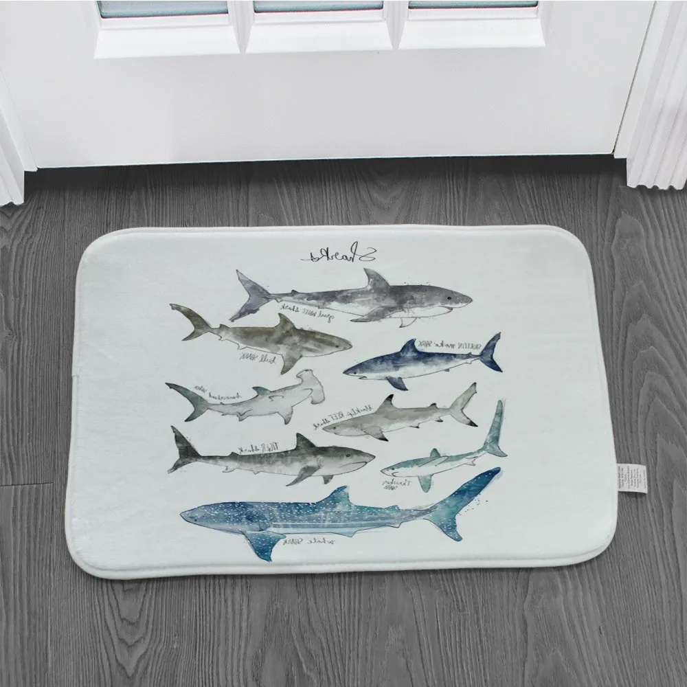 Новый нескользящий ковер коврик с принтом морской жизни пол для ванной комнаты