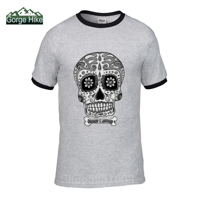 Мексиканская 3D футболка с изображением черного сердца сахарного черепа