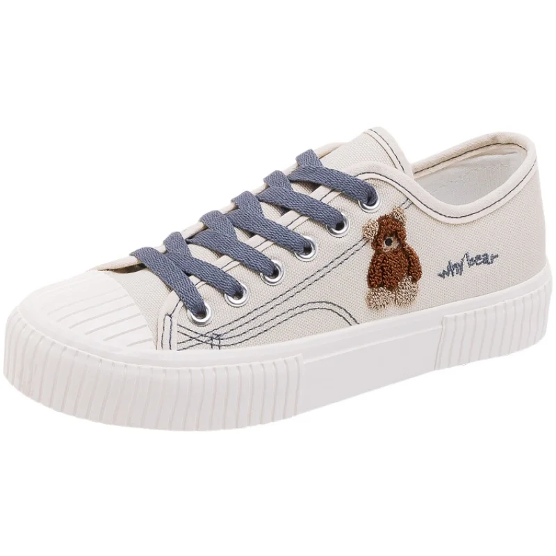 

Platform Canvas Women Shoes Retro Lace-up Ladies Casual Sneakers Outdoor Breathable Leisure Footwear Real Pictures