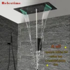 Черная матовая термостатическая светодиодная душевая лейка для ванной комнаты, роскошная светодиодсветодиодный потолочная Лейка для душа, панельная душевая лейка с пузырьковым распылением