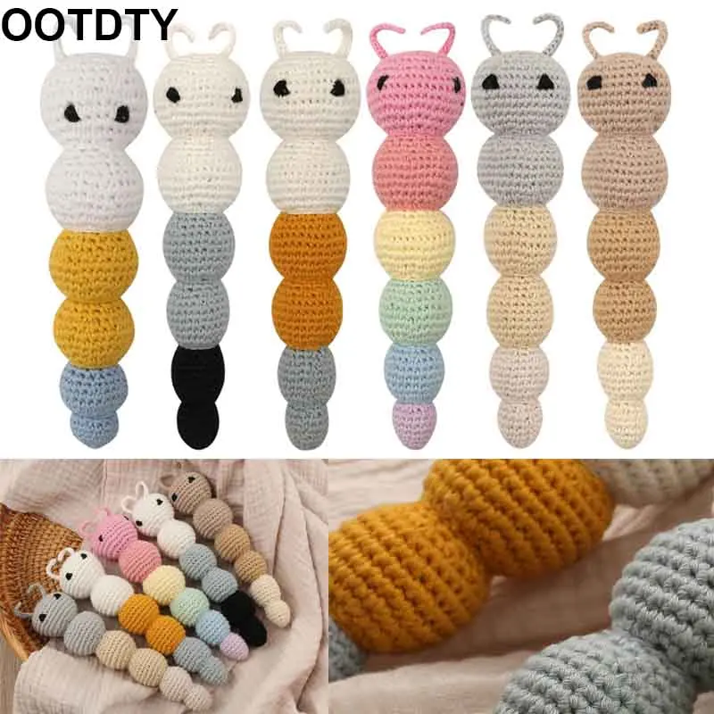 Baby Boys Girls Cartoon Hand Bell Ring Rattles Soft Lovely Crochet Doll Infant Sleep Pillow Side Toy Kids Handbells