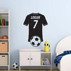 Персонализированная наклейка для футбола с именем на заказ, подарок для футбола, Настенная Наклейка для футбола для мальчиков