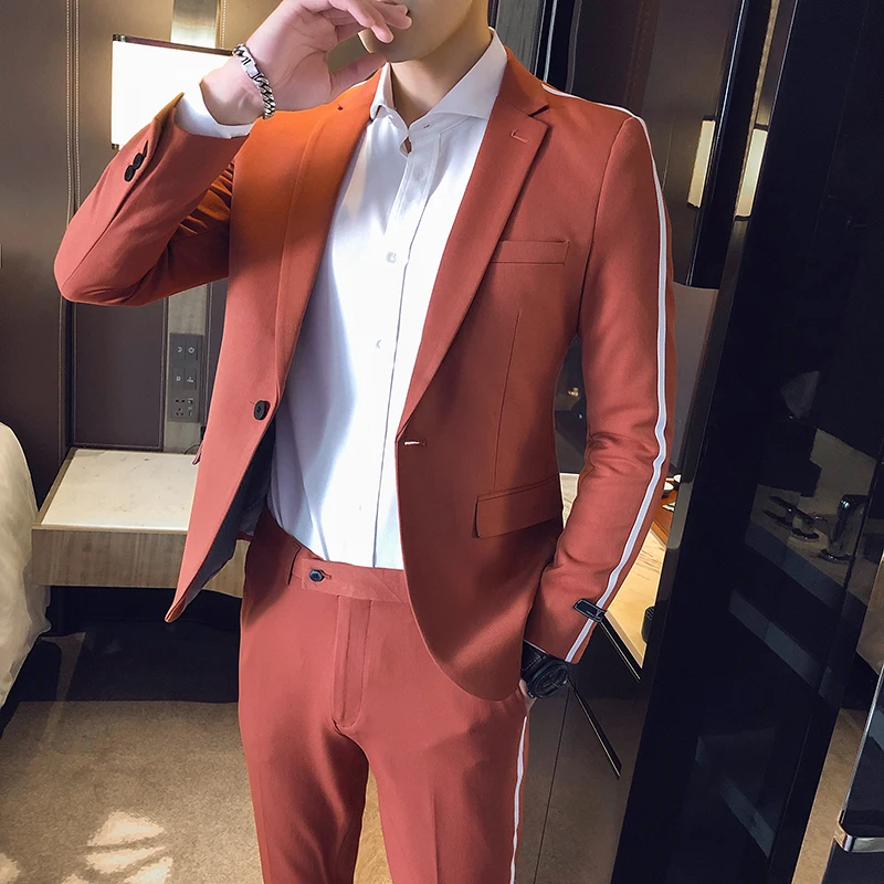 Мужской костюм Gzdeerax из 2 предметов роскошные однобортные мужские костюмы в