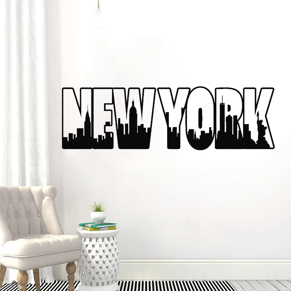 

New York Skyline Wall Decals Bedroom Lounge Art Stickers Removable Murals Modern City Picture Design Decoration Poster DW21641