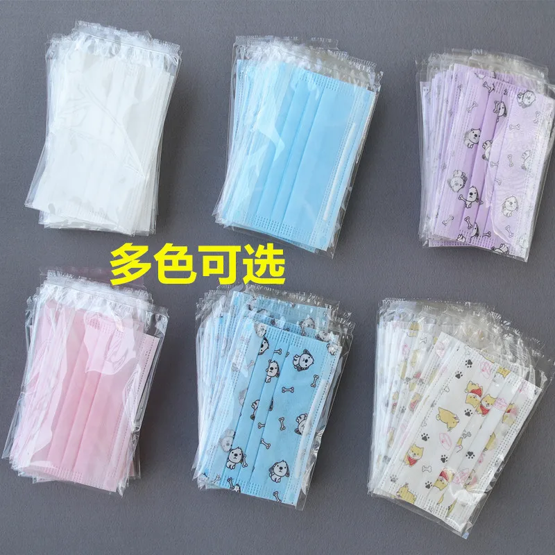 

Cartoon children 10pc masks disposable thin two-layer dustproof, breathable and sunscreen mask