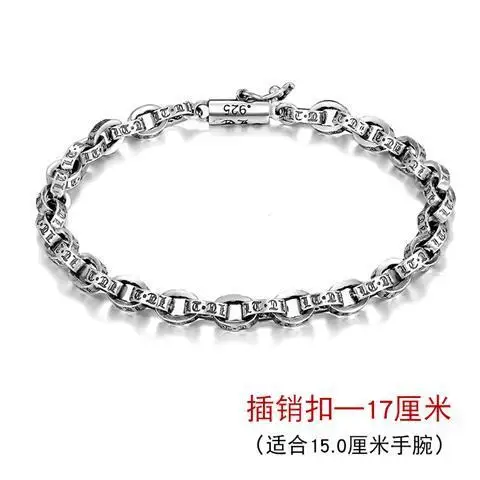 

Lotai Old Silver Maker 925 Silver Bracelet Female Korean Style Thai Silver Men's Accessories Fashion Personality Couple Fashiona