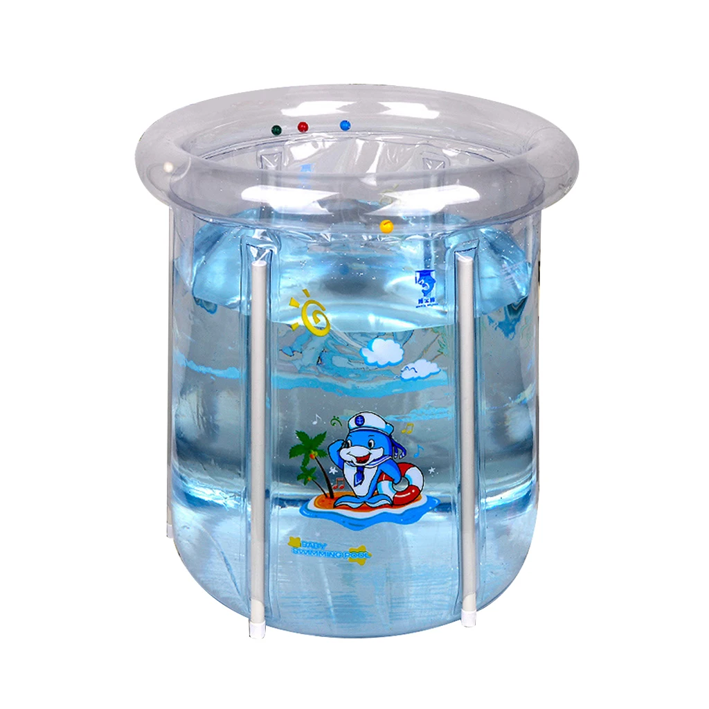 

Inflatable Baby Bathtub, Foldable Kid Infant Toddler Infant Newborn Air Foldable Shower Bathing Swimming Pool with Swim Ring