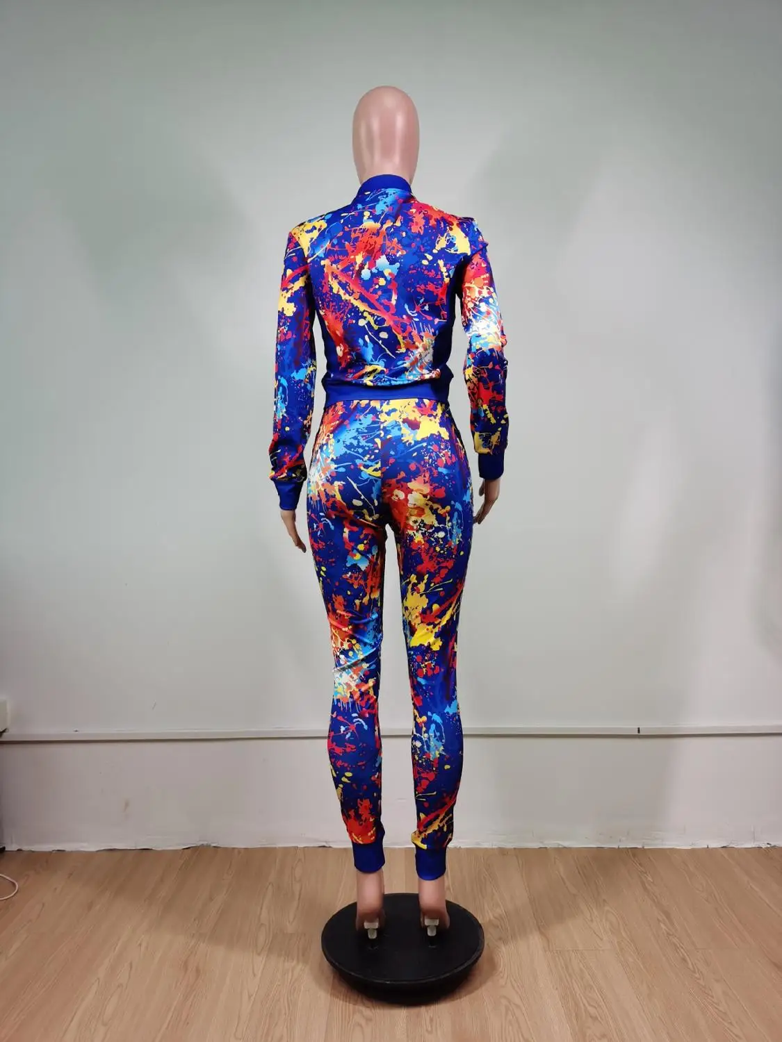 

Casual Tie Dye Print Tracksuit Women Activewear Sporty Long Sleeve Zipper Jackets Top + Sweatpants Two Piece Set Women Outfits