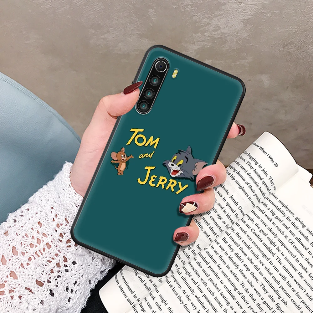 

Cartoon Cute Tom Cat Tom Jerry Mouse Phone Case For Xiaomi Redmi Note 7 8 8T 9 9S 4X 7 7A 9A K30 Pro Ultra black Waterproof Soft
