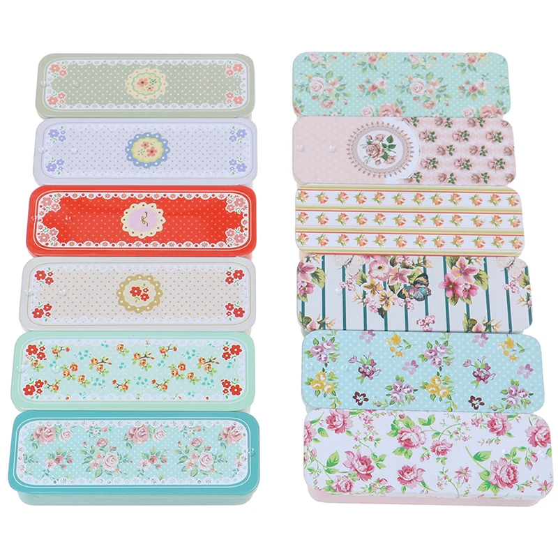 1PCS Rectangular Slide Cover Mini Iron Box Storage Wedding Jewelry Pill Cases Portable Tin Boxs Container | Дом и сад