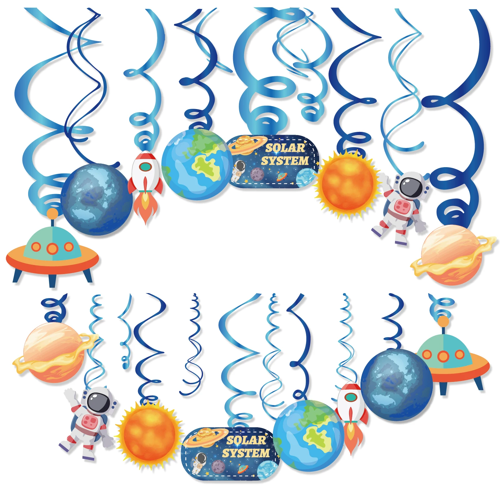 

30pcs/set Outer Space Solar System Hanging Swirl For Kids Bedroom Cosmic Theme Party Planet for Birthday Party Decorations
